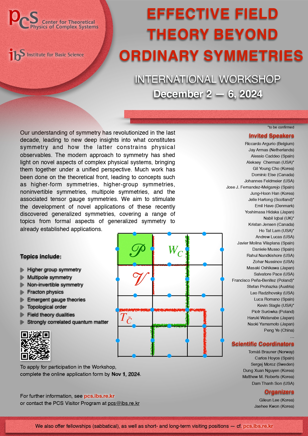 International Workshop on Effective Field Theory Beyond Ordinary Symmetries 포스터