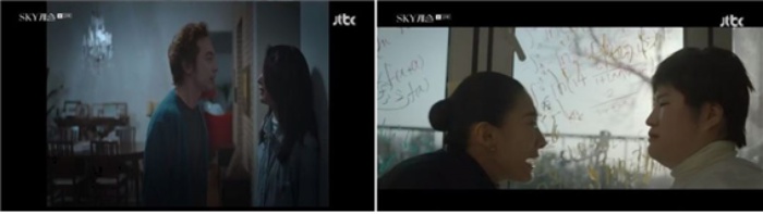 대학동기에 대한 질투에 눈이 먼 김주영 선생은 딸인 케이를 결국 파멸로 이끈다. (출처 : JTBC 'SKY캐슬' 화면캡처)
